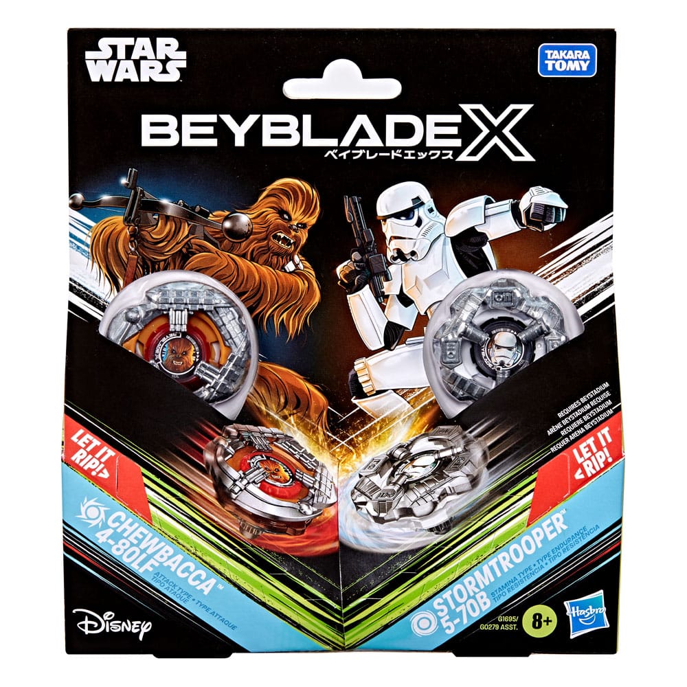 Beyblade: Star Wars, Chewbacca 4-80LF vs. Stormtrooper 5-70B (Booster Pack)