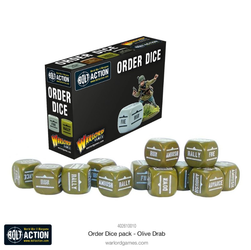 Bolt Action: Orders Dice Pack - Olive Drab (402616010)