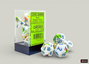 Chessex: Brush Polyhedral Breezy/blue 7-Die Set