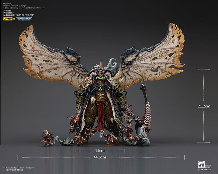Joytoy: Warhammer 40k Figura 1/18 Mortarion Daemon Primarch of Nurgle with Ancient weapons The Lantern and Silence 18 cm - Imagen 2