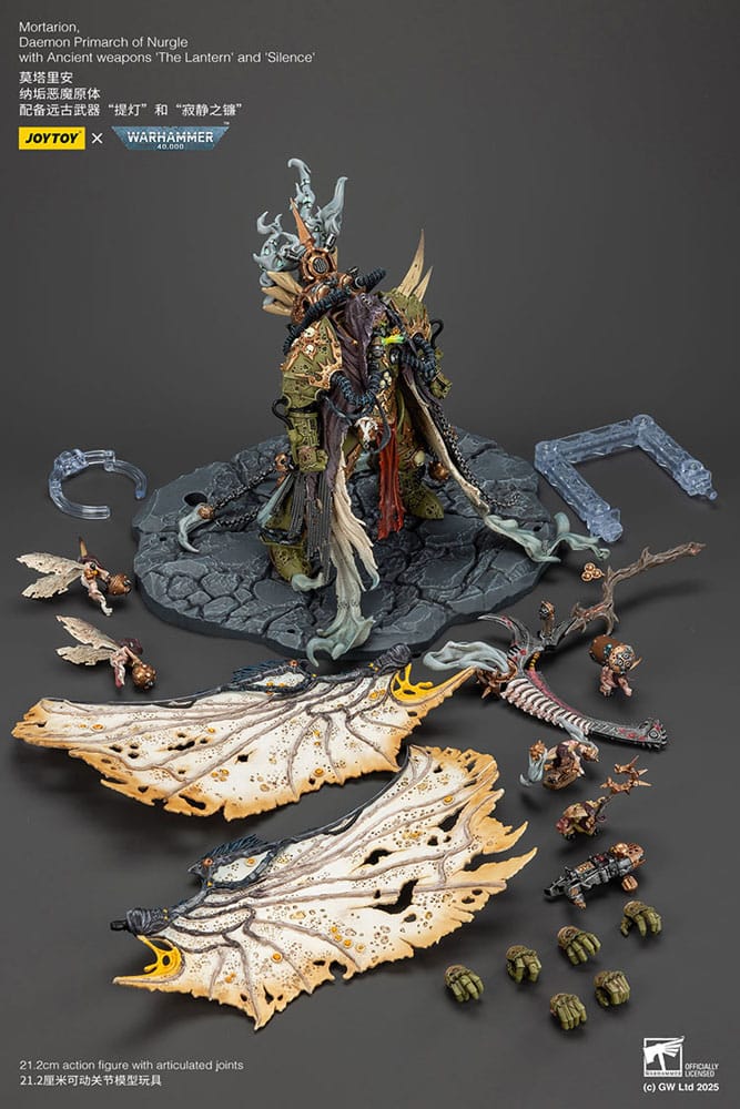 Joytoy: Warhammer 40k Figura 1/18 Mortarion Daemon Primarch of Nurgle with Ancient weapons The Lantern and Silence 18 cm - Imagen 3