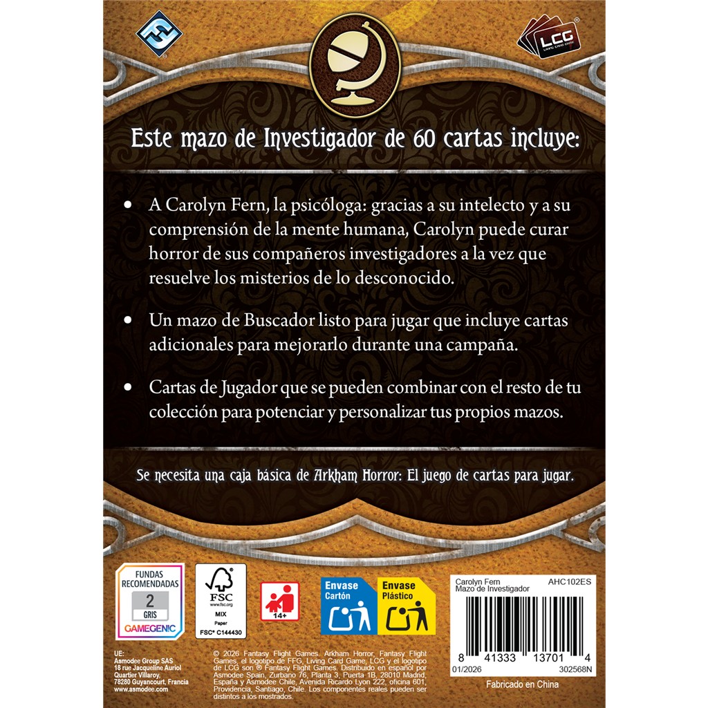 Arkham Horror: El juego de cartas 2026 - Carolyn Fern Mazo de investigador - Imagen 2