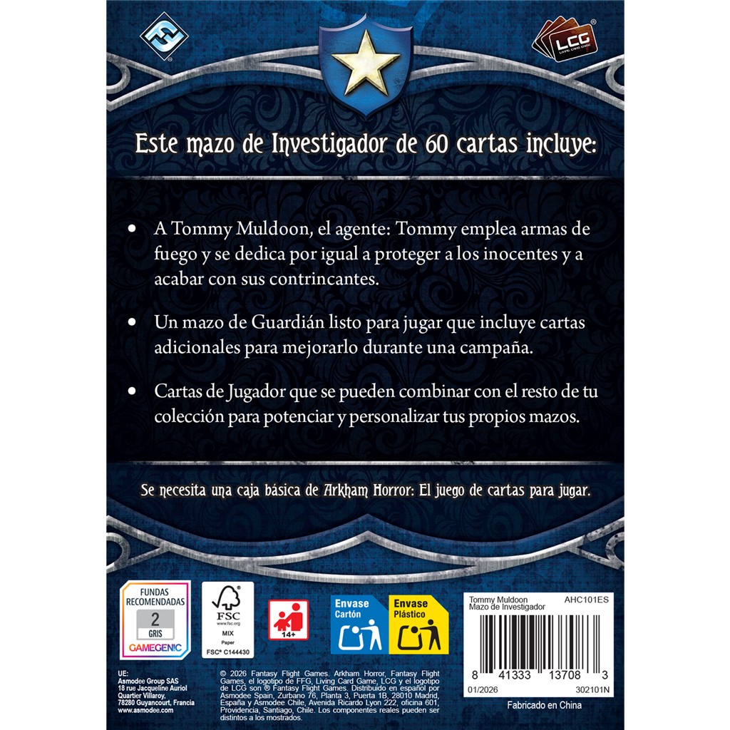 Arkham Horror: El juego de cartas 2026 - Tommy Muldoon Mazo de investigador - Imagen 2
