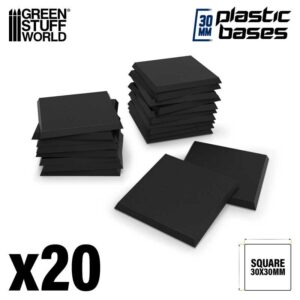 Green Stuff World: Peanas de plastico negras – cuadradas 30 mm