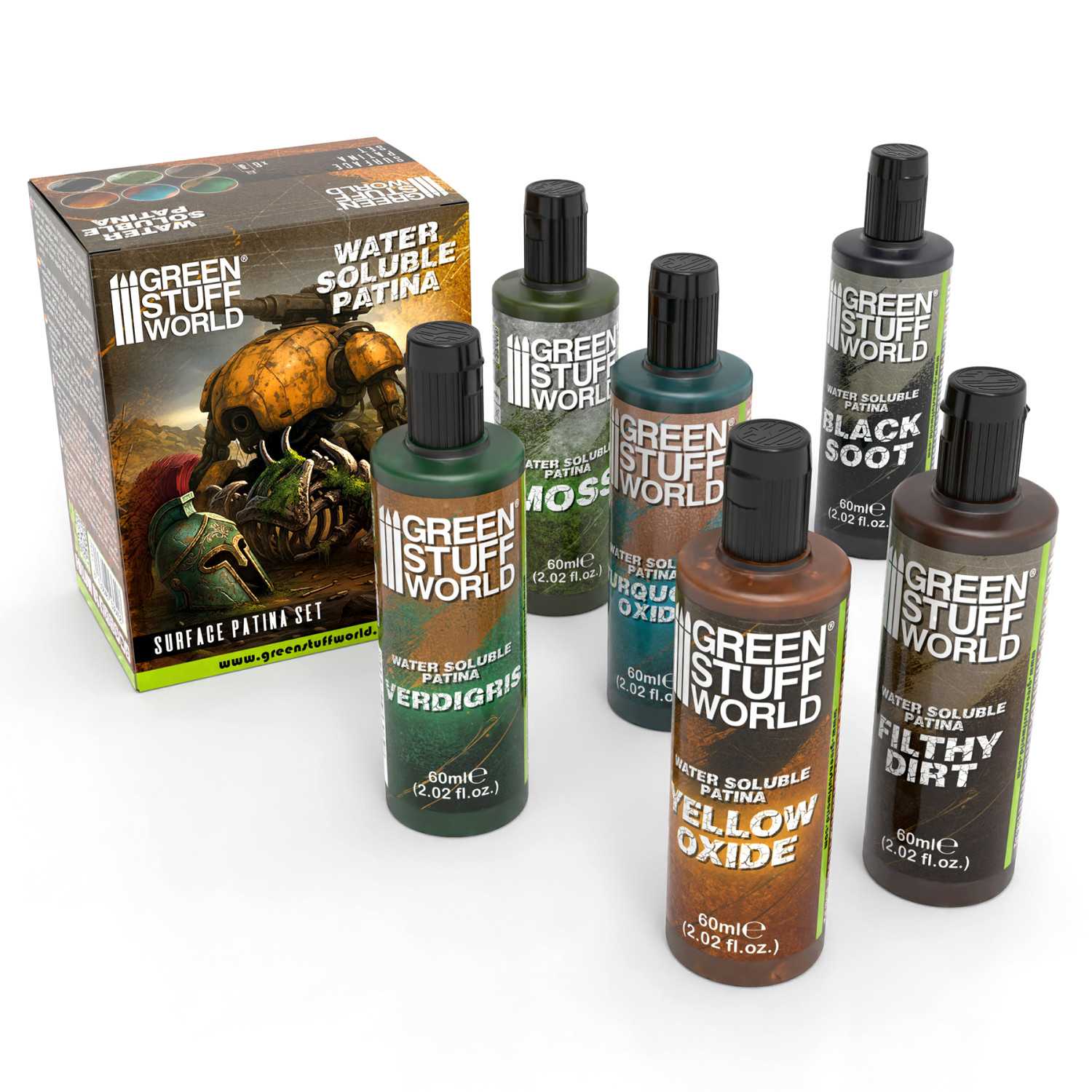 Green Stuff World: Set de Patinas Hidrosolubles / Water Soluble Patina set (Pack x6)