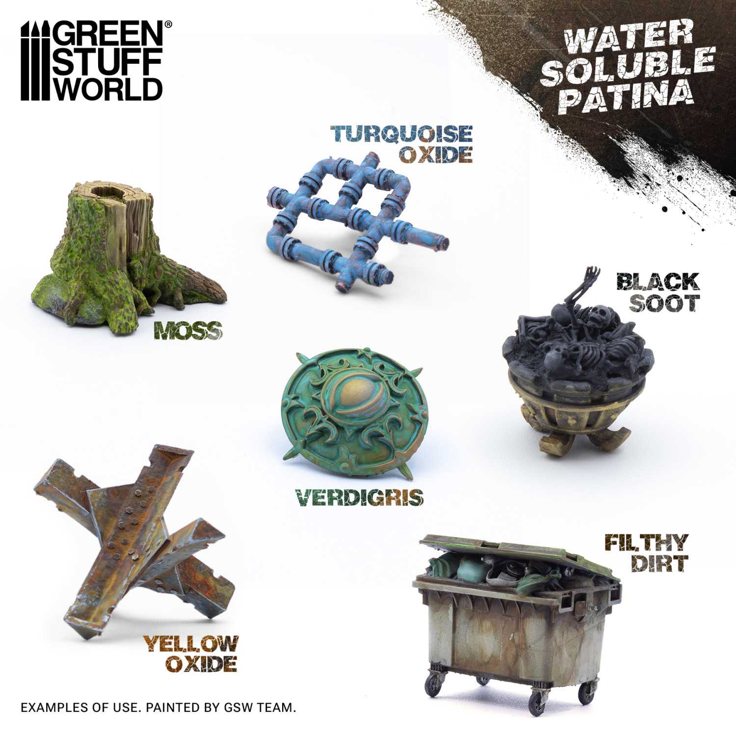 Green Stuff World: Set de Patinas Hidrosolubles / Water Soluble Patina set (Pack x6) - Imagen 3