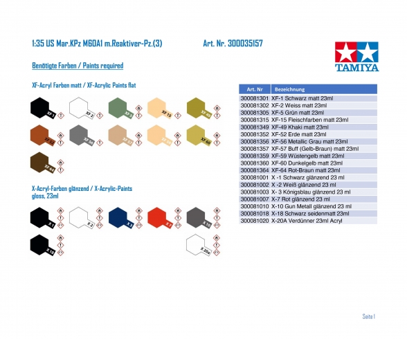 Tamiya: 1:35 U.S. Marine M60A1 (300035157) - Imagen 2