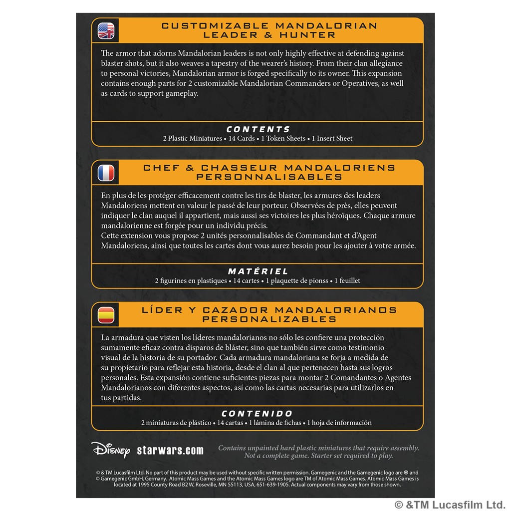 SW Legión: Customizable Mandalorian Leader&Hunter - Imagen 2