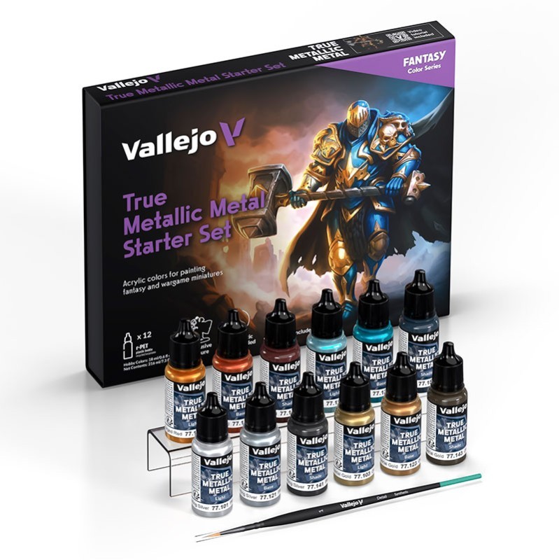 Vallejo: True Metallic Metal - Vallejo Set 12 colores TMM Starter Set (77272)