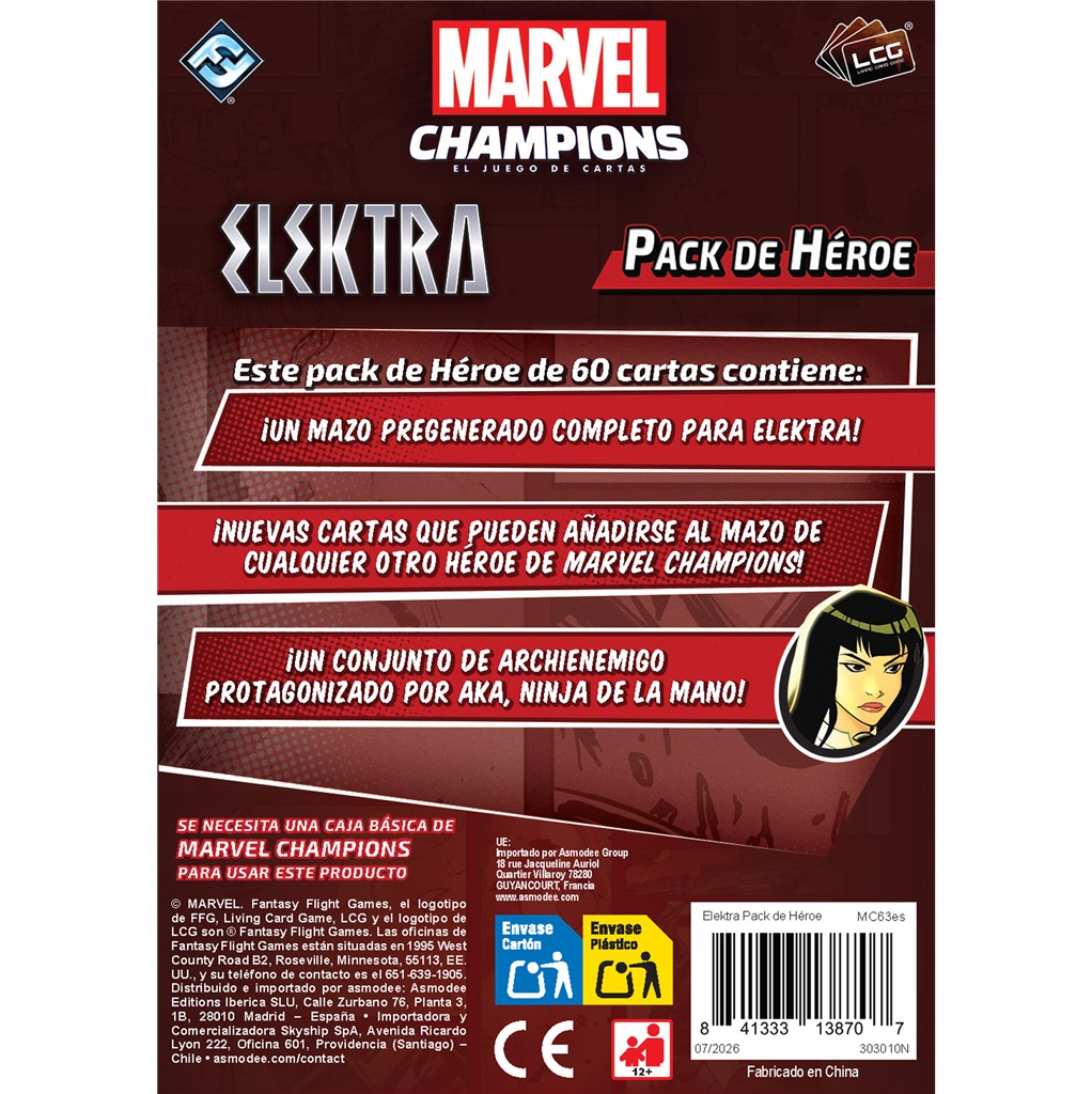 Pre Venta 20/11/2026. Marvel Champions LCG: Elektra Hero Pack (Español) - Imagen 3