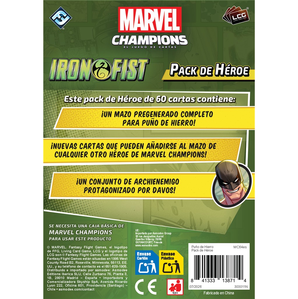 Pre Venta 20/11/2026. Marvel Champions LCG: Iron Fist Hero Pack (Español) - Imagen 3