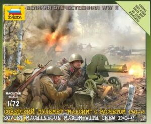 Zvezda: 1:72 Soviet Machinegun Maxim with Crew 1941-43  (ZVE6104)