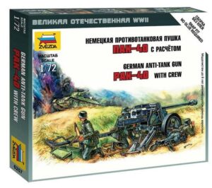 Zvezda: 1:72 German Anti Tank Gun Pak-40 with Crew  (ZVE6257)