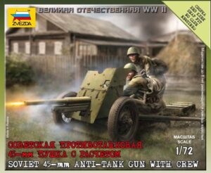Zvezdar: 1:72 Soviet Anti-Tank Gun 45 mm M1937 (53-K)  (ZVE6112)