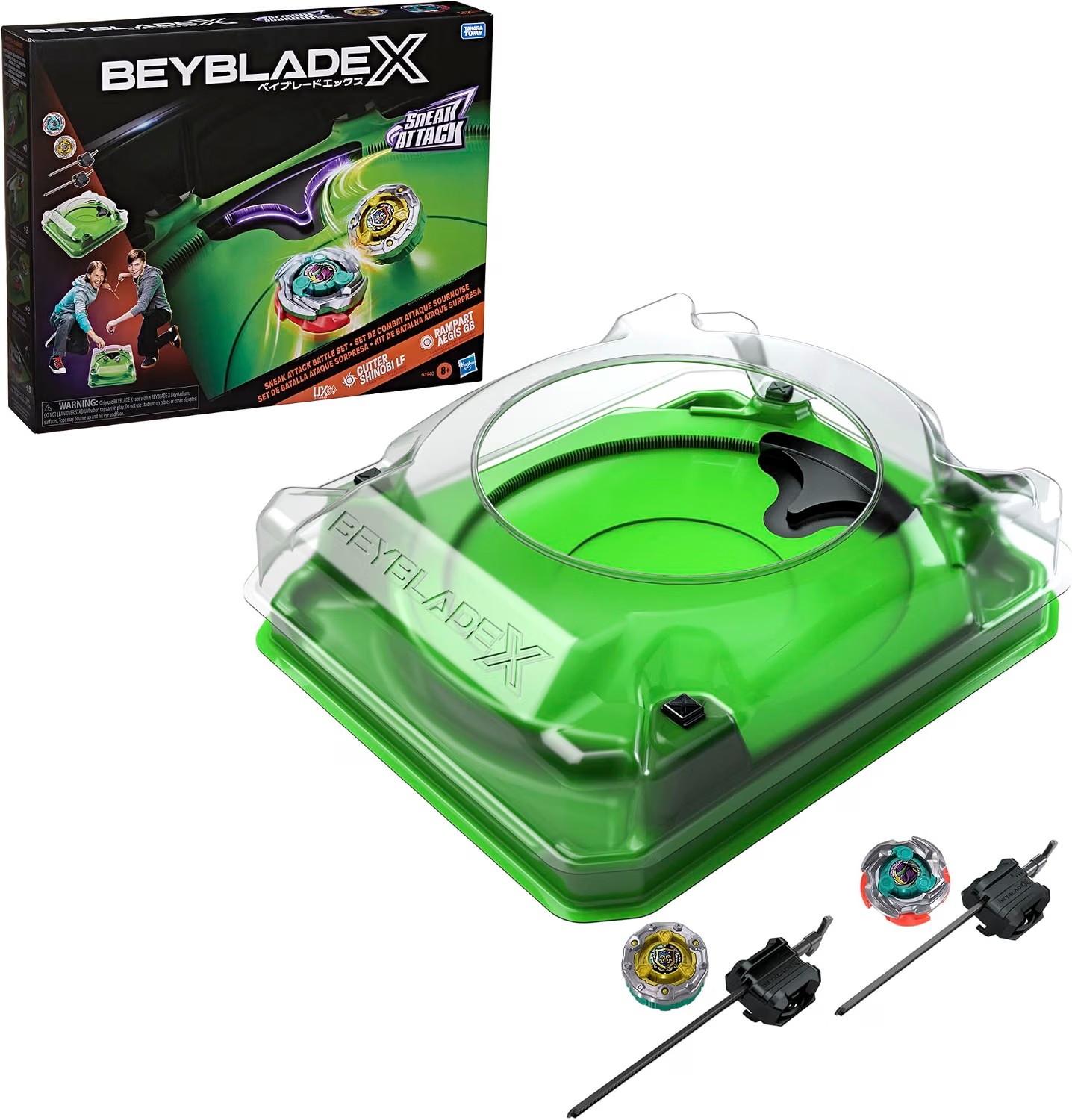 Beyblade X: Sneak Attack Battle Set ( 1 Beystadium, 2 Beyblade, 2 Lanzadores)