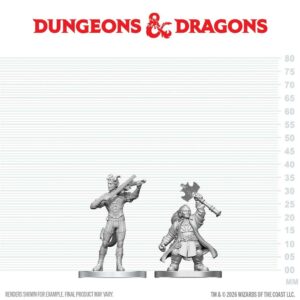 D&D Nolzur’s Marvelous Miniatures: Tiefling Bard & Dwarf Cleric