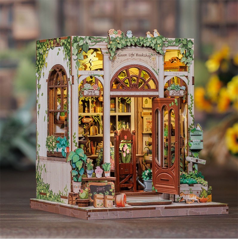 Cutebee: Book Nook Librería "Green Life Bookshop" con 196 piezas. - Imagen 2