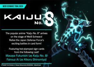 Pre Venta 29/01/2027 – Weiß Schwarz: Kaiju Nº8 – (1x Deck) – Trial Deck (EN)
