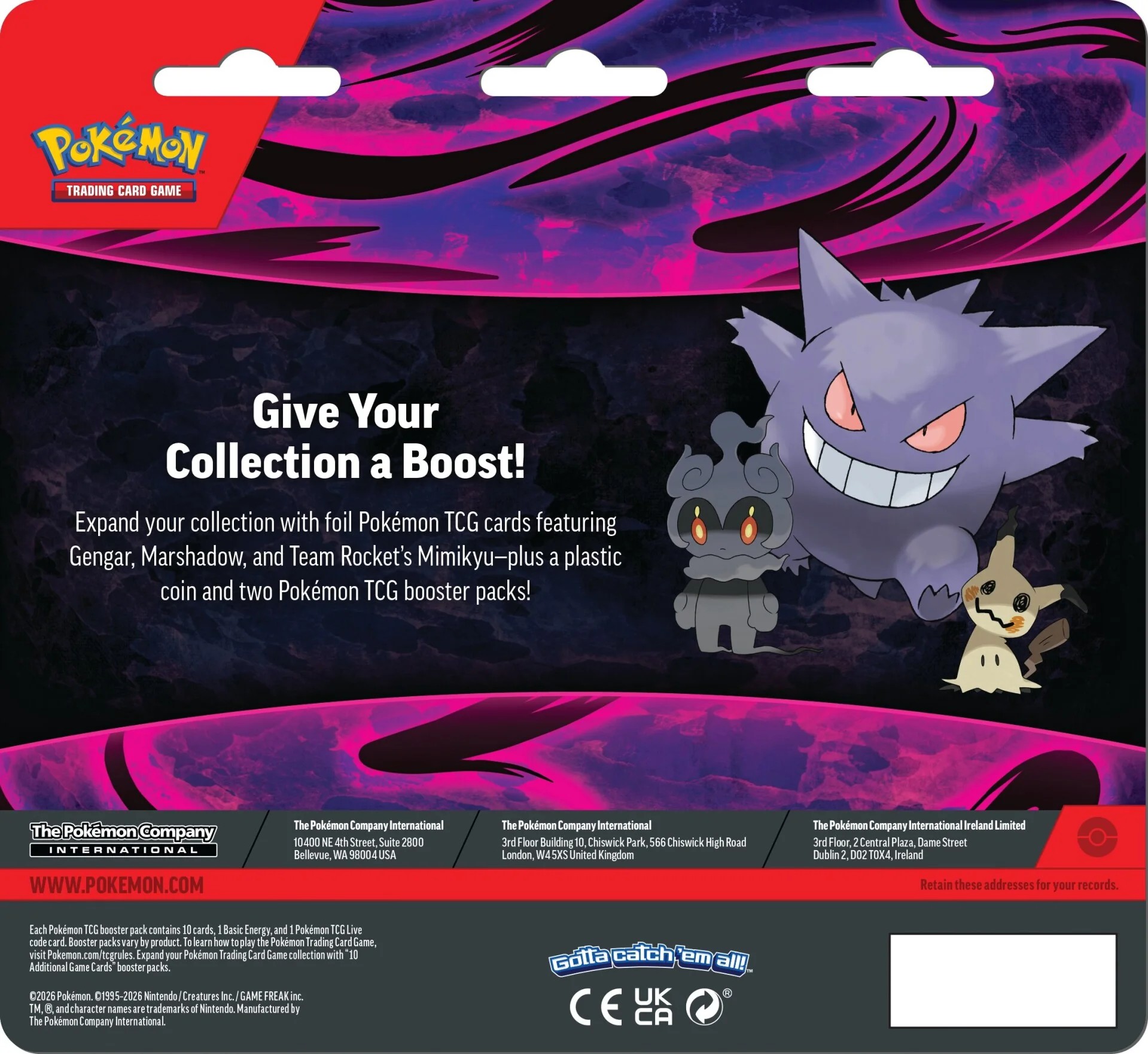 Pokemon TCG: Enhanced 2-Pack Blister (Gengar, Marshadow & Team Rocket's Mimikyu) (Español) - Imagen 2